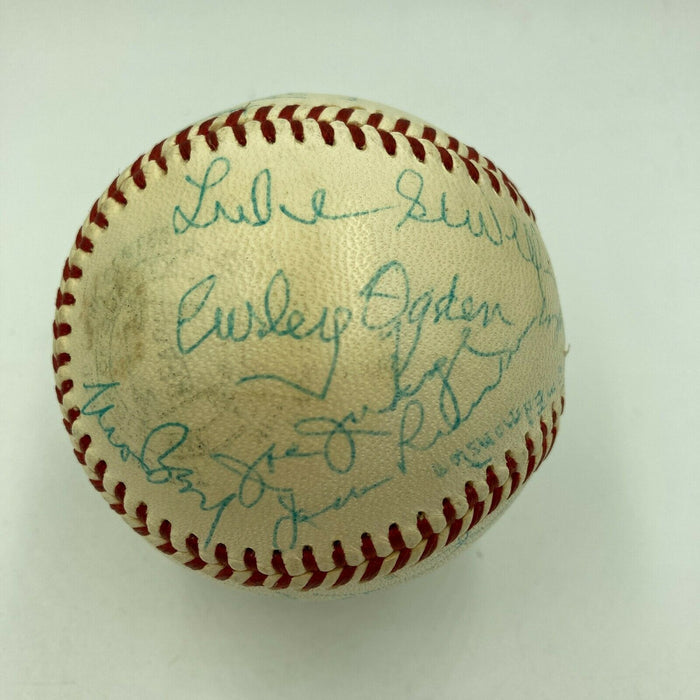 Moe Berg Goose Goslin Sam Rice Washington Senators Legends Signed Baseball PSA