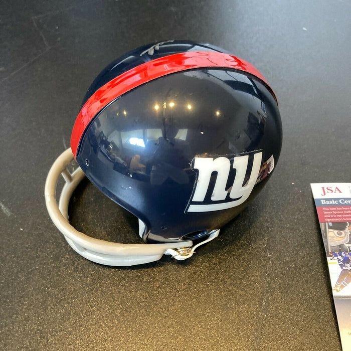 Pat Summerall Signed Authentic Riddell New York Giants Mini Helmet JSA COA