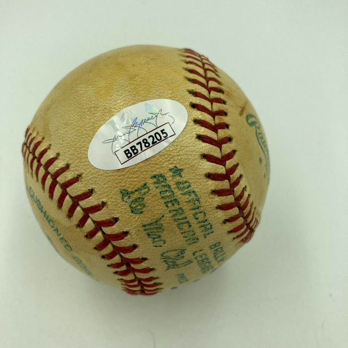 Mrs. Lou Gehrig Signed 1977 Yankees Game Used American League Baseball JSA COA