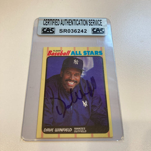 1989 Fleer Dave Winfield Signed Baseball Card CAS Certified Auto
