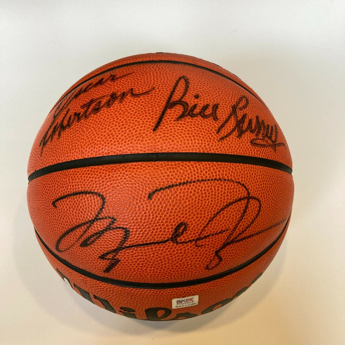 Michael Jordan Bill Russell Magic Johnson Larry Bird Signed Basketball UDA COA