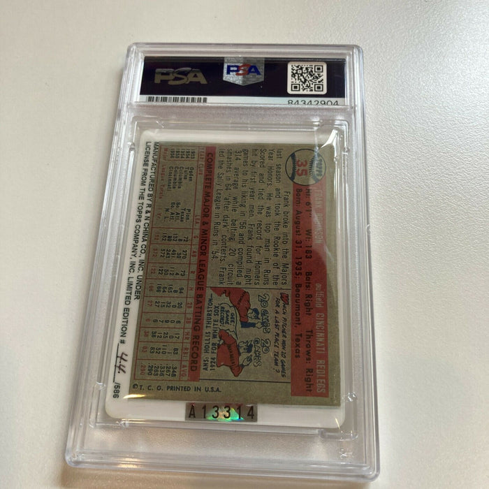 1957 Topps Frank Robinson RC Signed Porcelain Baseball Card PSA DNA "HOF 1982"