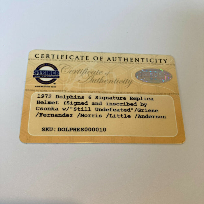 1972 Miami Dolphins Super Bowl Champs Team Signed Authentic Helmet Steiner COA