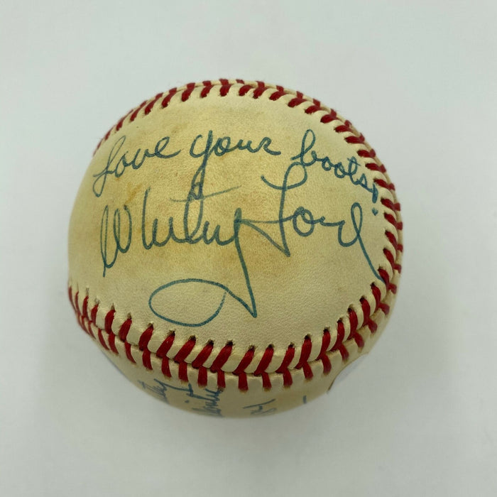 Mickey Mantle Whitey Ford Willie Mosconi 1989 AC Party Signed Baseball JSA COA
