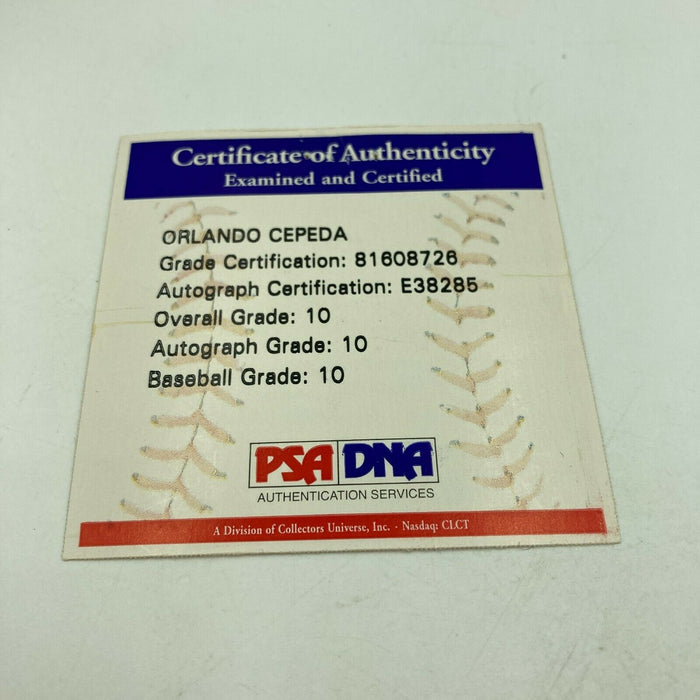 Orlando Cepeda Signed MLB Baseball PSA DNA Graded GEM MINT 10