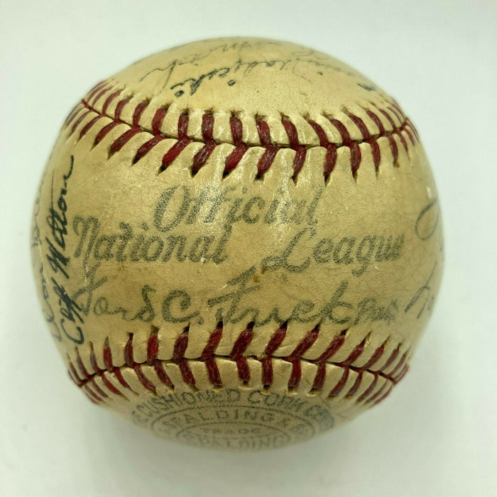 1937 New York Giants NL Champs Team Signed Baseball Mel Ott JSA COA