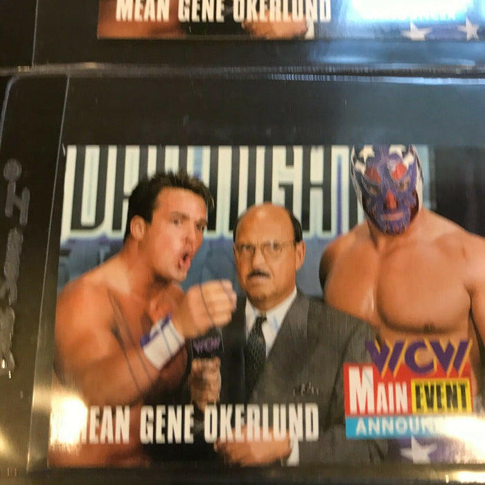 Lot Of (2) Mean Gene Okerlund WWE Signed Autographed Wrestling Cards JSA COA