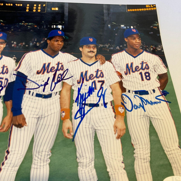 Gary Carter Keith Hernandez Darryl Strawberry 1986 Mets Signed Photo JSA COA