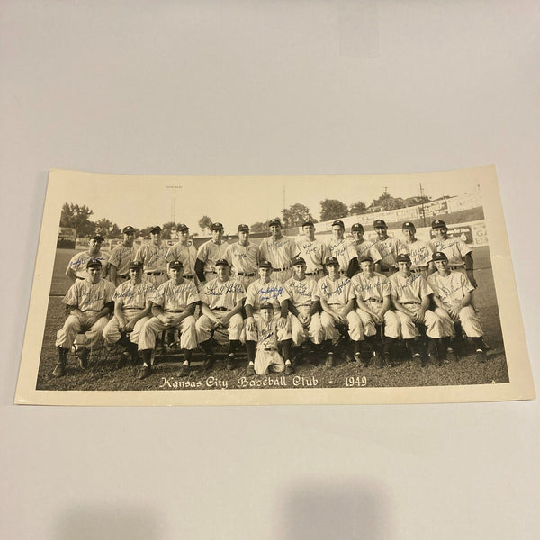 1949 Kansas City Blues Team Signed Large Vintage 10x19 Photo JSA COA