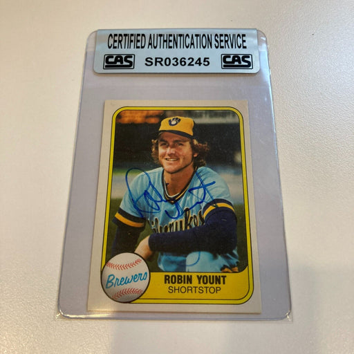 1981 Fleer Robin Yount Signed Baseball Card CAS Certified Auto