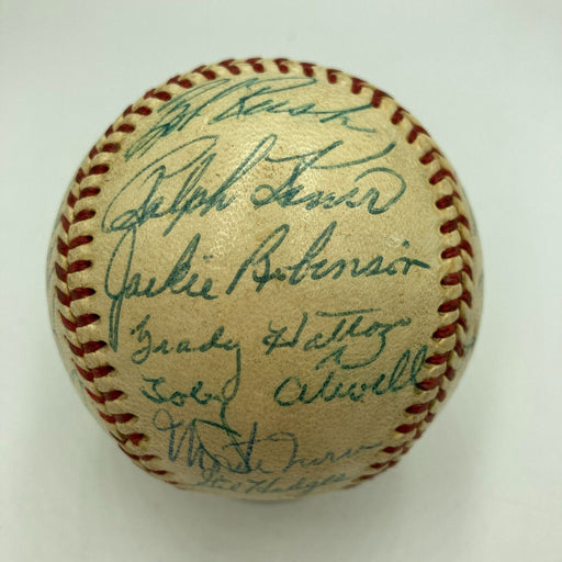 Beautiful Jackie Robinson 1952 All Star Game Team Signed Baseball JSA COA
