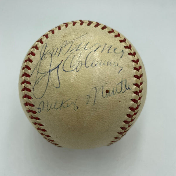 1955 New York Yankees Team Signed Baseball With Mickey Mantle JSA COA
