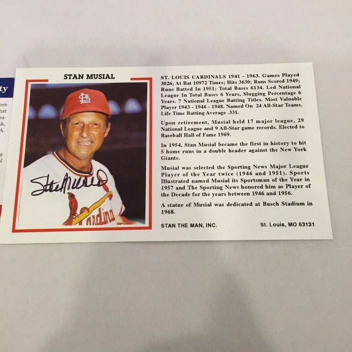 Stan Musial Signed Autographed Stan The Man Postcard Photo PSA DNA COA