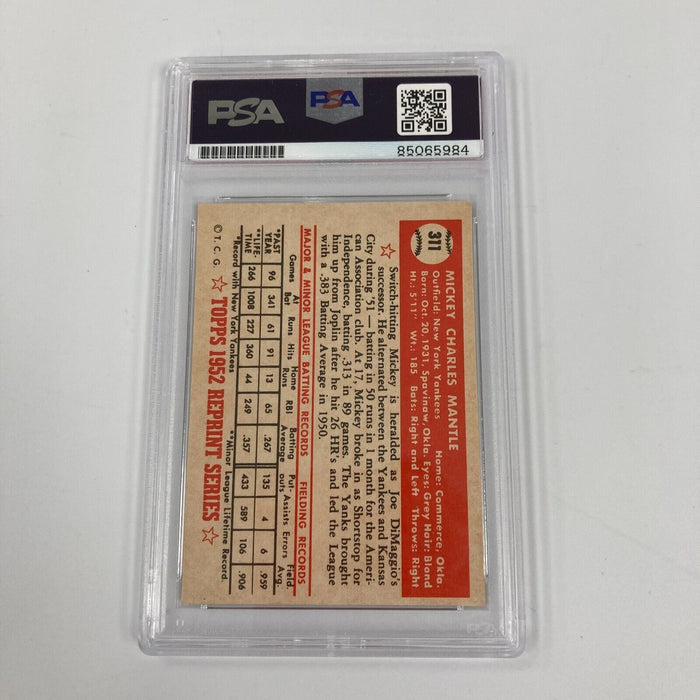 Mickey Mantle Signed 1952 Topps RC 1983 Topps Baseball Card PSA DNA Auto