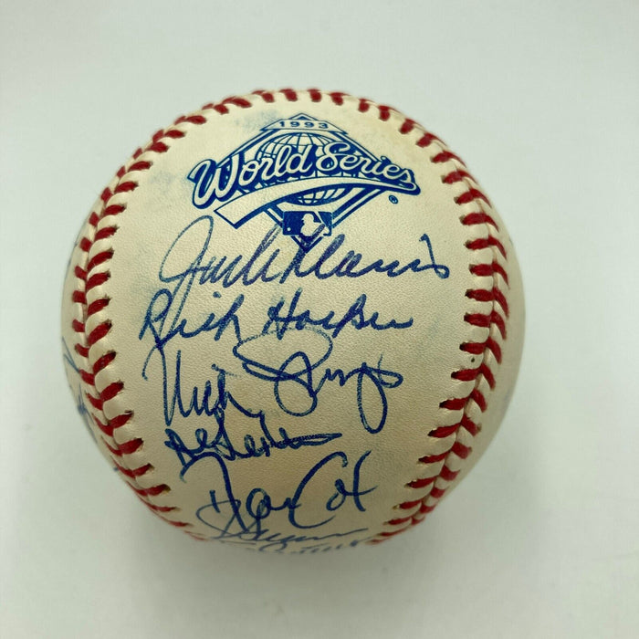 1993 Toronto Blue Jays World Series Champs Team Signed W.S. Baseball JSA COA