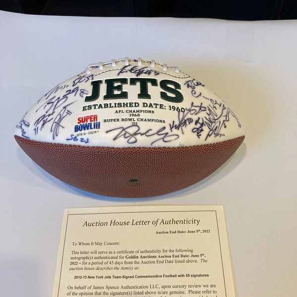 2012-13 New York Jets Team Signed Wilson NFL Football JSA COA #10