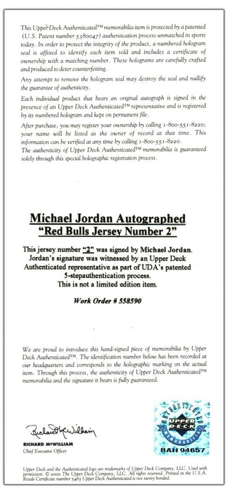 Michael Jordan Signed Jersey Numbers #23 Display Upper Deck UDA COA