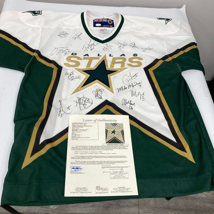 1999 Dallas Stars Champs Team Signed Authentic Game Model CCM Jersey JSA COA