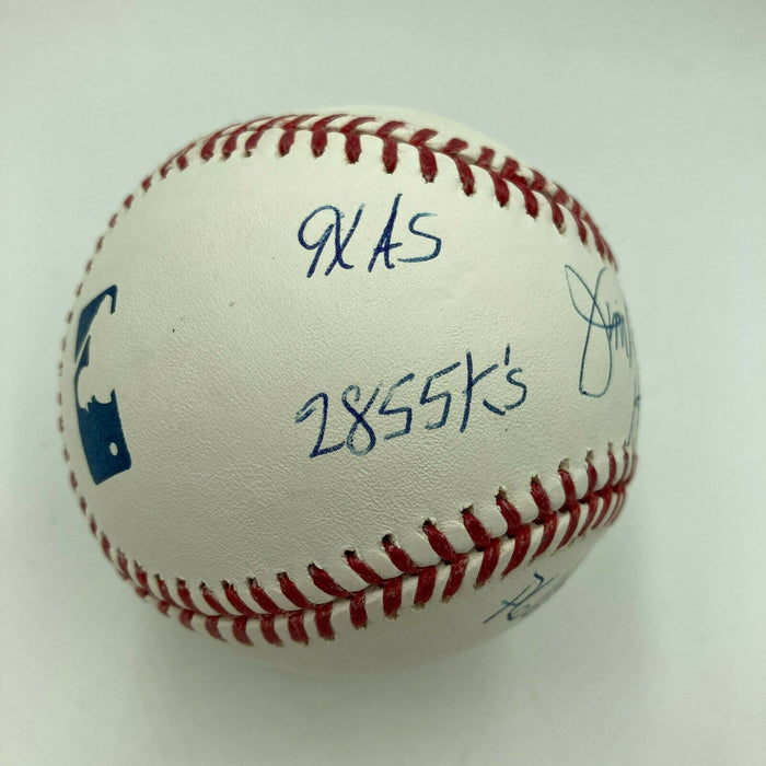 Jim Bunning Signed Heavily Inscribed STAT Major League Baseball PSA DNA COA
