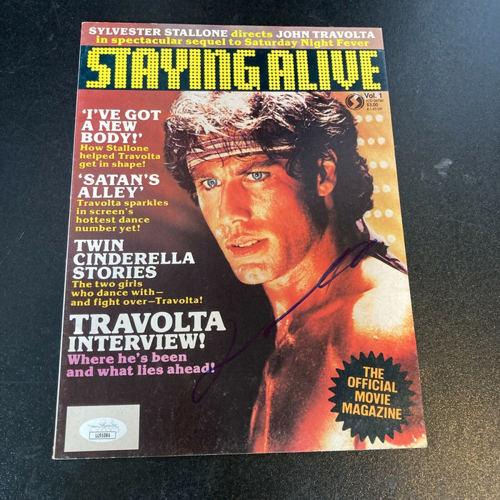 John Travolta Signed Autographed Staying Alive Vintage Movie Magazine JSA COA
