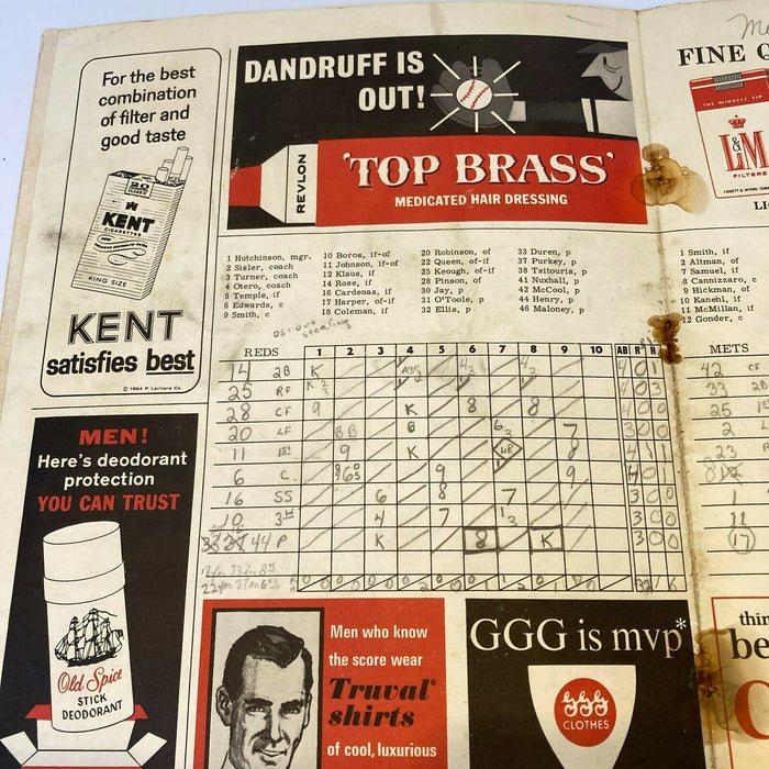 1964 New York Mets Signed Vintage Program With Original Ticket