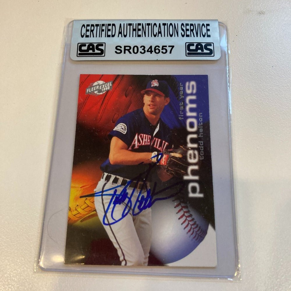 1996 Fleer Excel Todd Helton Signed RC CAS Certified Auto