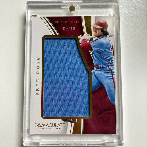 2014 Immaculate Collection Pete Rose #9/10 Jumbo Game Used Jersey Card