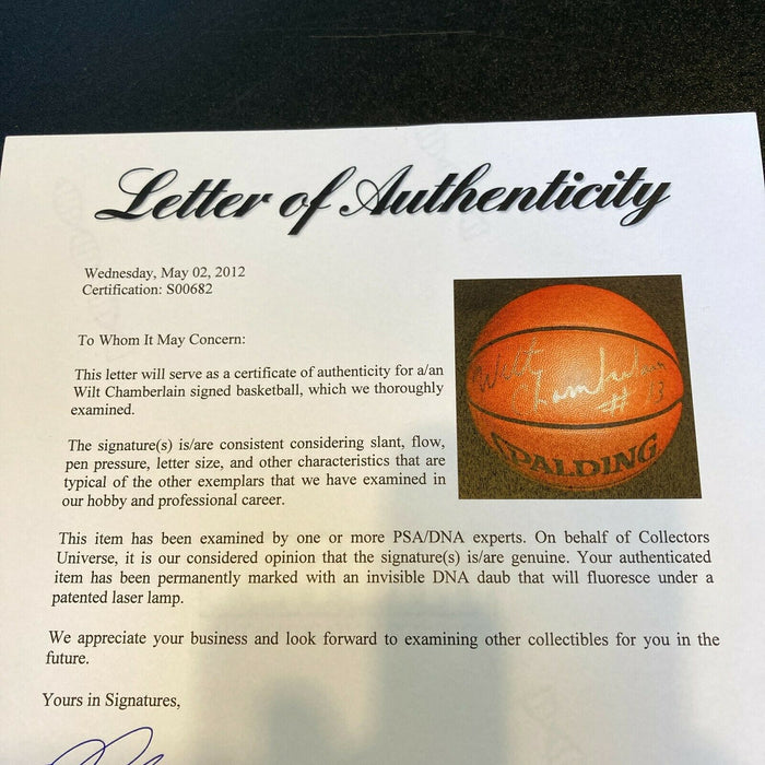 Beautiful Wilt Chamberlain #13 Signed Spalding NBA Official Game Basketball PSA