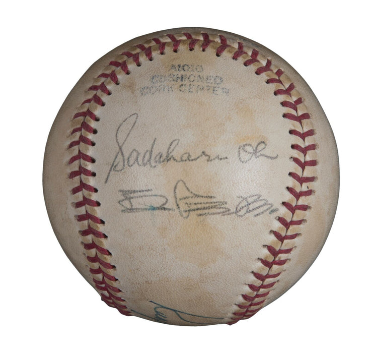 Roger Maris & Sadaharu Oh Dual Signed Autographed Baseball PSA DNA COA