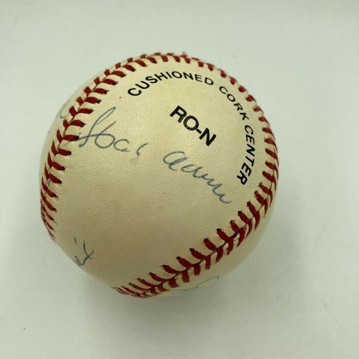 Harvey Haddix 1959 Perfect Game Participants Signed Baseball Hank Aaron JSA COA