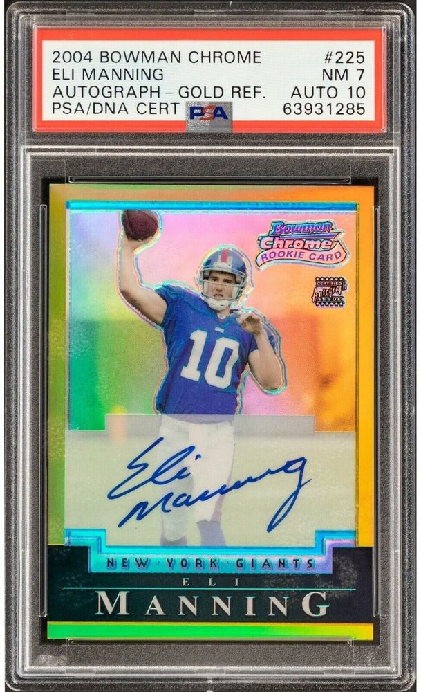 2004 Bowman Chrome Eli Manning Auto Gold Refractor RC #33/50 PSA Auto 10