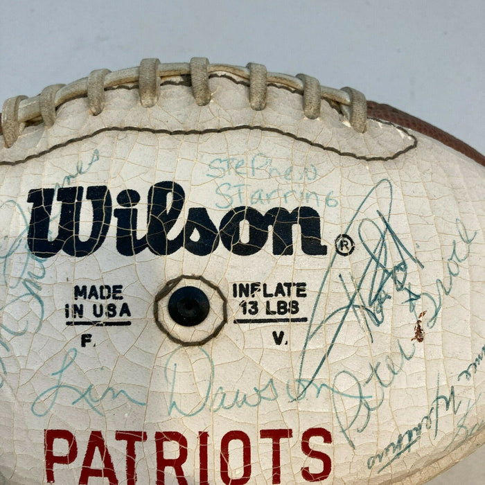 1985 New England Patriots Team Signed Vintage Wilson Football