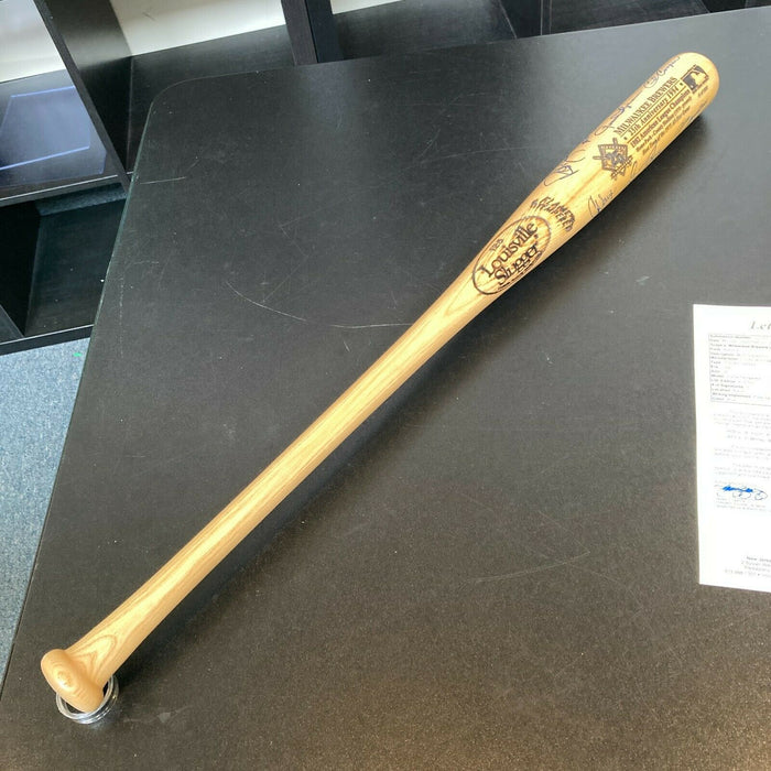 1982 Milwaukee Brewers American League Champs Team Signed Baseball Bat JSA COA