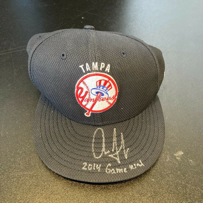 Aaron Judge Pre Rookie 2014 Game Used Signed NY Yankees Minor League Hat JSA COA