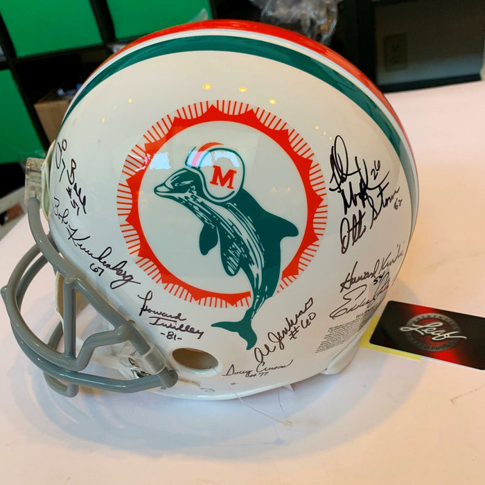 1972 Miami Dolphins Team Signed Authentic Full Size Helmet Leaf COA