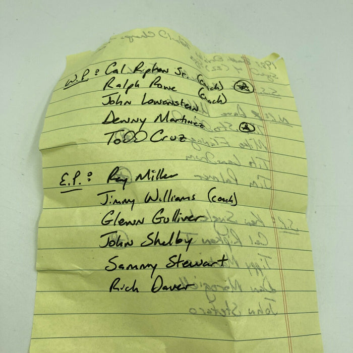 1983 Baltimore Orioles World Champions Team Signed Baseball Cal Ripken JSA