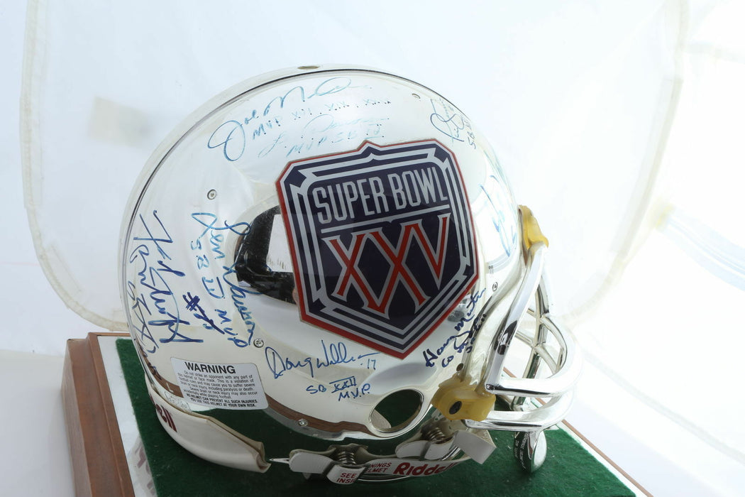 Super Bowl MVP's Signed Helmet 18 Sigs Joe Montana Namath Staubach Rice PSA DNA