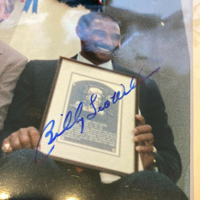 Catfish Hunter Billy Williams Ray Dandridge Signed HOF Induction 8x10 Photo