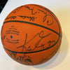 1990-91 Utah Jazz Team Signed NBA Game Basketball Karl Malone Stockton JSA COA