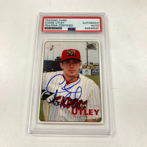 Rare 2000 Batavia Muckdogs Chase Utley Signed Autographed Rookie RC PSA DNA