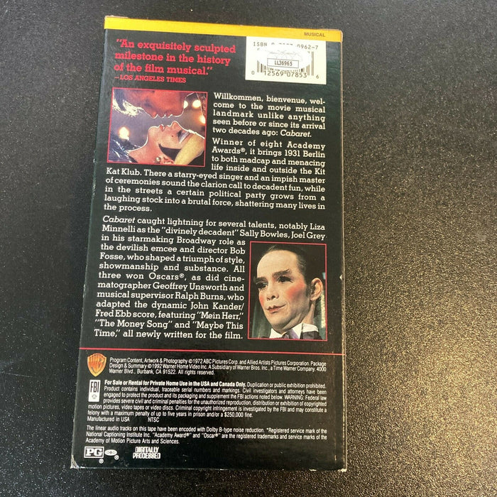 Joel Gray Signed Autographed Cabaret VHS Movie With JSA COA