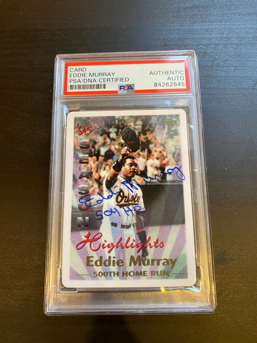 1997 Topps Eddie Murray "504 Home Runs" Signed Porcelain Baseball Card PSA DNA