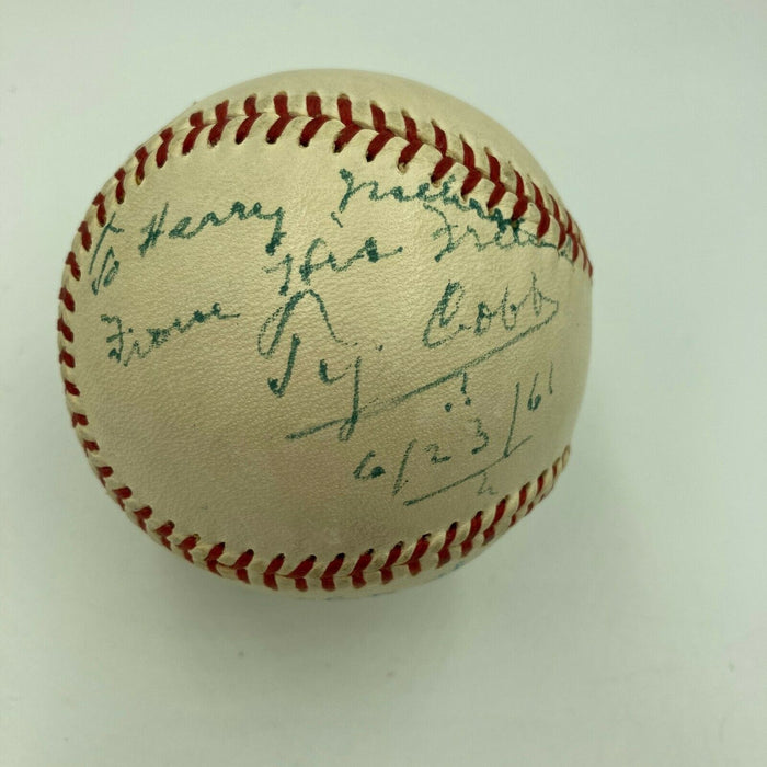 Beautiful Ty Cobb Signed Baseball One Of The Last He Ever Signed JSA COA
