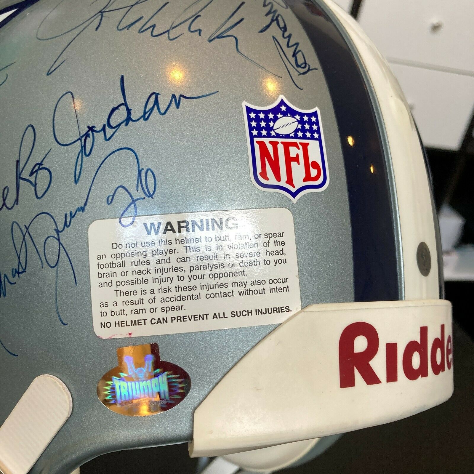 Dallas Cowboys Autographed Riddell Football Helmet Landry Staubach