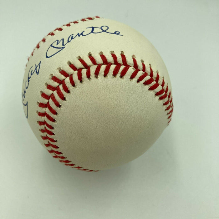 Stunning Mickey Mantle Single Signed American League Baseball JSA Graded MINT 9