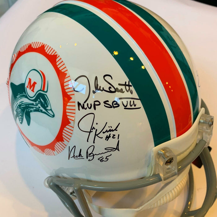 1972 Miami Dolphins Team Signed Authentic Full Size Helmet Leaf COA