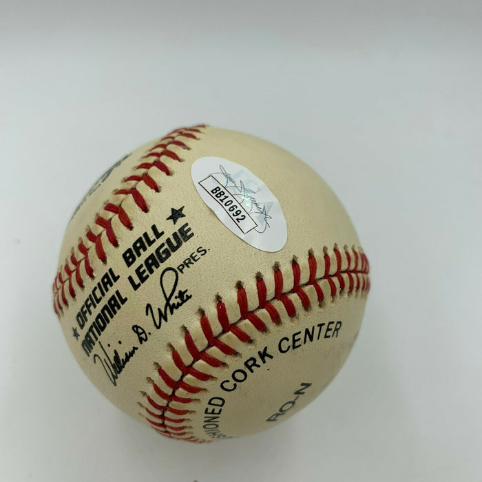 Nice Willie Mays 1980's Signed Official National League Baseball With JSA COA