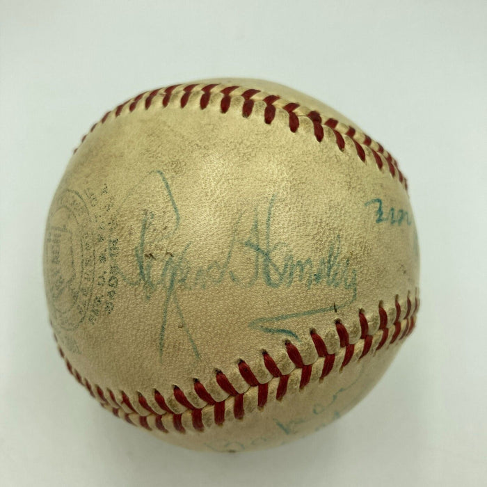 Ty Cobb Jimmie Foxx Rogers Hornsby 1950's HOF Signed Baseball PSA DNA & Beckett
