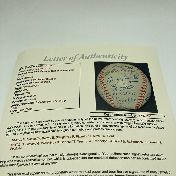 Mickey Mantle 1950's New York Yankees Legends Multi Signed Baseball JSA COA