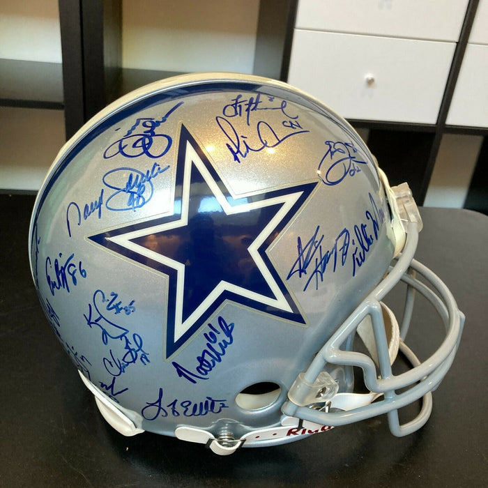 1993 Dallas Cowboys Super Bowl Champs Team Signed Authentic Helmet JSA COA RARE